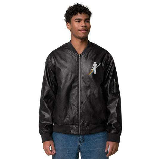The/Theys Leather Bomber Jacket